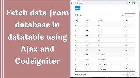 How to fetch data from database in datatable using AJAX and Codeigniter