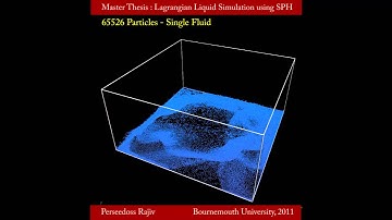 Lagrangian Liquid Simulation using SPH - 65526 Particles Single Fluid
