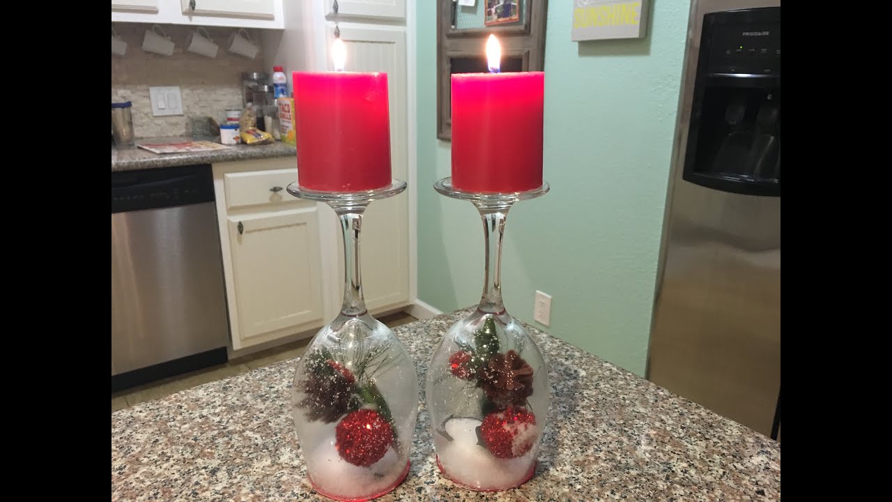 Easy Dollar  Tree  Christmas  DIY  Snow Globe Candle Decor  