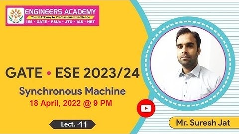 Synchronous Machine | GATE 2023-24 Online Coaching  | EE  |  Free Online Coaching | ESE 2023 |L-11