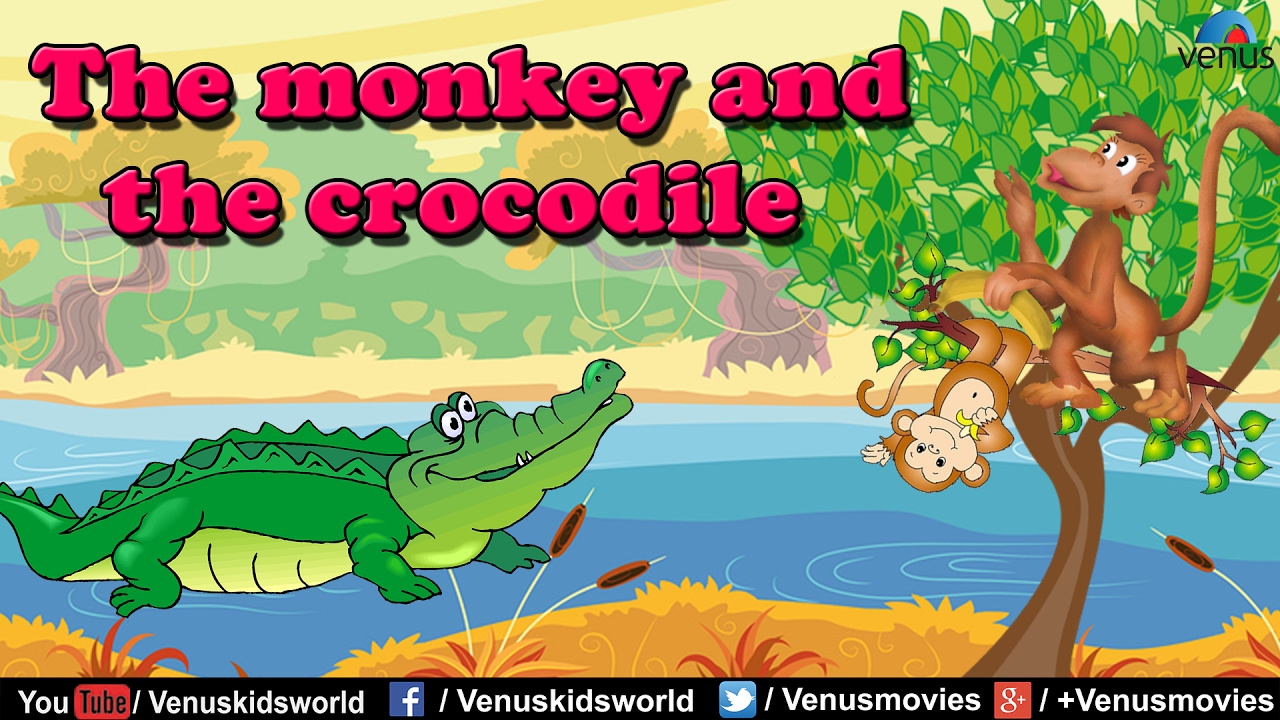 PANCHTANTRA ~ The Monkey And The Crocodile (English) - Animated Moral ...
