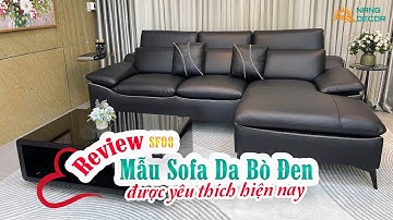 Review ghế sofa da bò màu đen góc L điều chỉnh điểm tựa đầu linh hoạt