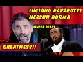 singer reacts to Luciano Pavarotti sings "Nessun dorma" from Turandot