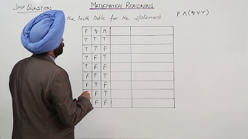 CBSE CLASS 11 MATH - MATHEMATICAL REASONING - Construction of Truth Table for three statements