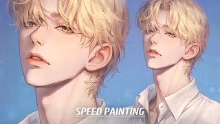 OC Portrait💙Draw a face with a head up [Speed Painting]