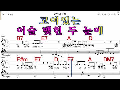 연인의눈물  이선희  가수처럼 엠알로  악보  노래  남자    A