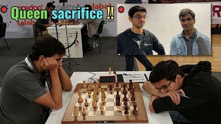 Abhimanyu sacrifices his queen against Anish Giri | Game + interview! Qatar Masters 2023 screenshot 4