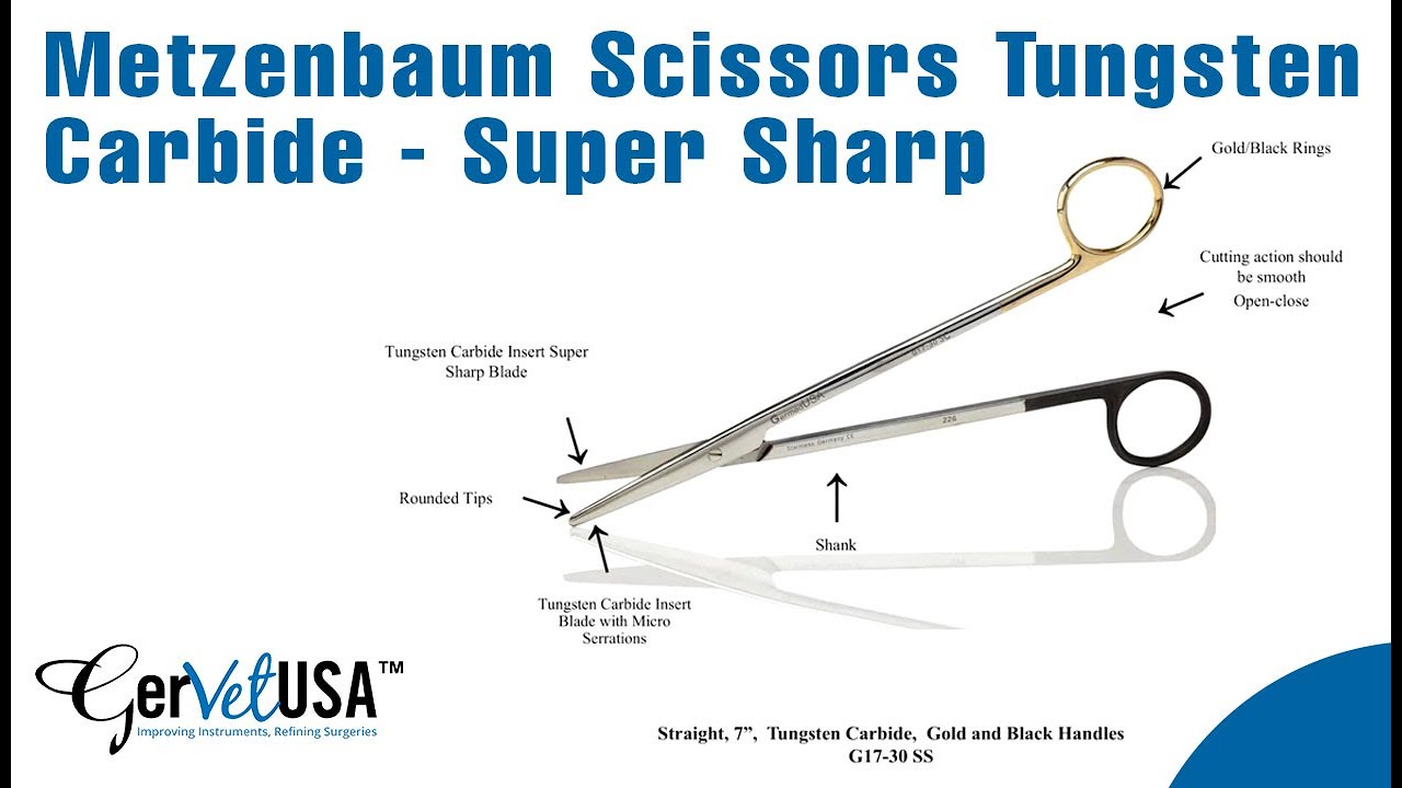 Metzenbaum Scissors , Tungsten Carbide, Sharp/Sharp Tips