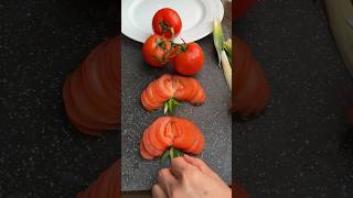 Super Salad Tomato Carving Garnish #SuperSalad #cuttingskills #fooddecoration