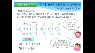 スマホOK!【６年】並べ方と組み合わせ方（場合の数）〜 並べ方を考えよう〜