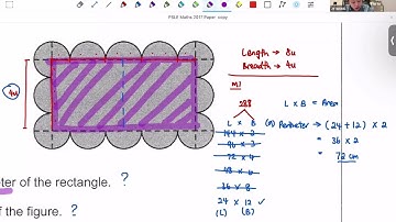 Answers to PSLE Math 2017 Paper 2 Question 18 (Perimeter & Area Composite Figure Question)