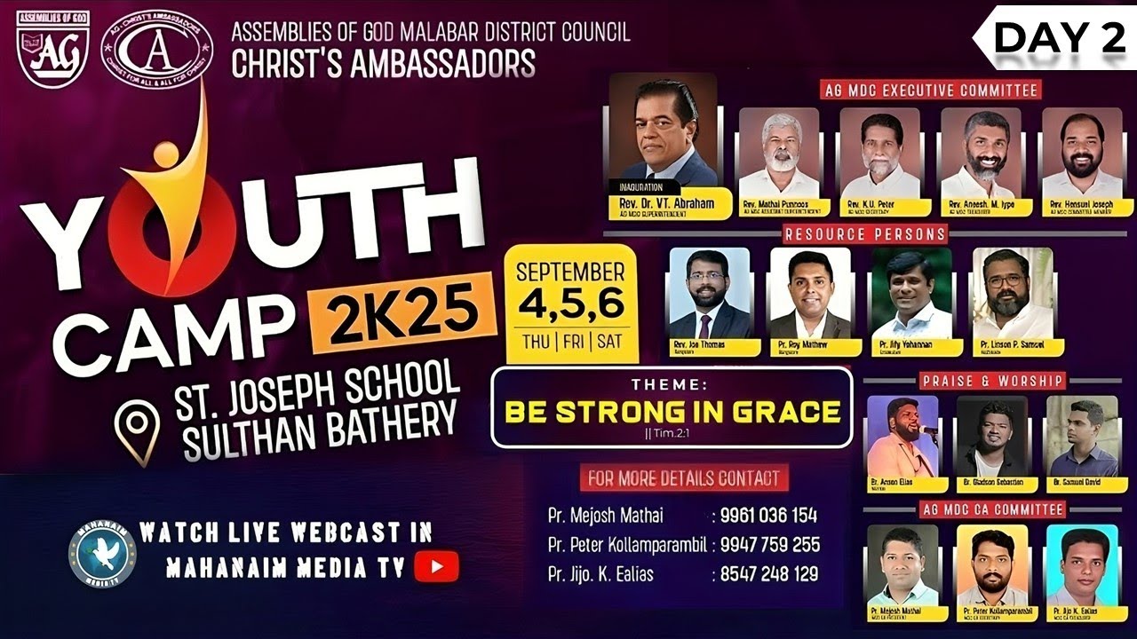 AG Malabar District | YOUTH CAMP 2K25 | SULTHAN BATHERY | DAY 2 ...