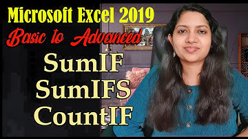 Excel 2019 Basic to Advanced in Malayalam Part 13 : SUM IF,SUM IFS(Multiple Criteria),COUNT IF