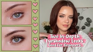 2 Easy & Beautiful In-Depth Everyday Eyeshadow Looks! (no eyeliner, no sped up clips) | Julia Adams