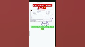 B.Sc 3rd Year Result 2025 Declared | B.Sc 3rd Year Result 2025 | B.Sc Part 3rd Result Dekhe RU