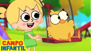Video thumbnail of "Diversión en el Parque Infantil con Eva Y Los Animales | Canciones infantiles | Campo Infantil"