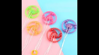 Hand Pull Luminous Flashing Rope Flywheel Toy Light Toy Novelty Children Kids Party Birthday Gift