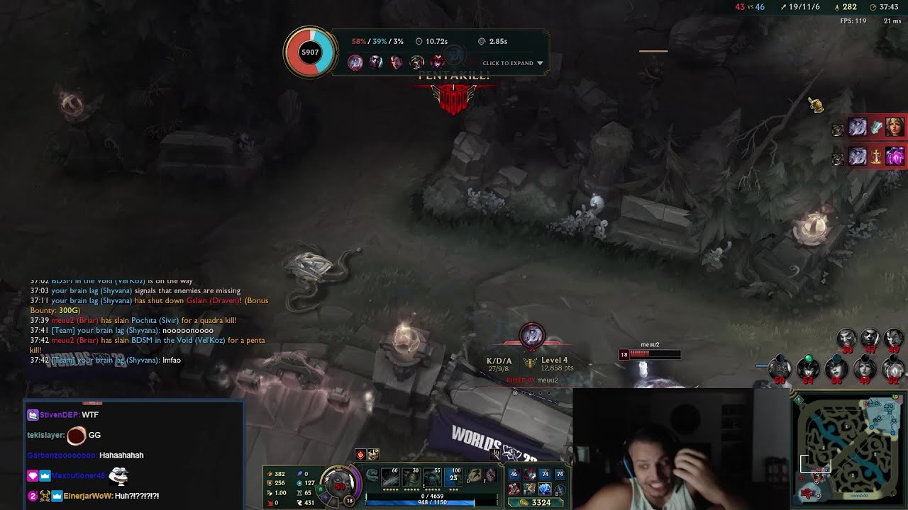 tyler1 теряет контроль после того, как брайар получает пентакилл