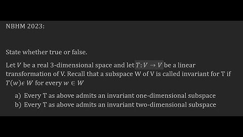 NBHM-2023: Possibility of invariant subspaces