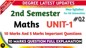 Degree 2sem Maths Solid Geometry UNIT- 1 Most Important Questions FULL Explanation Degree 2sem Maths