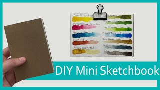 DIY Mini Sketchbook Art Journal Tutorial // Bookbinding No Stitching or Staples