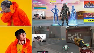TenZ 5 Rounds 0 Kills in FORTNITE, but 1 Round 5 Kills in VALORANT