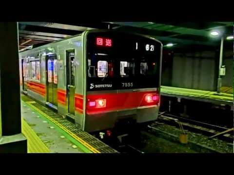 【HDR】相鉄新7000系7755F かしわ台駅3番線から入換＆試運転表示の8000系8705F