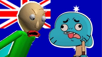 Australia Baldi and Gumball the basics Sit down! in different languages