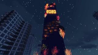 Bangkok Thailand 2020 Mahanakhon New Year 2020 Fireworks (Minecraft)