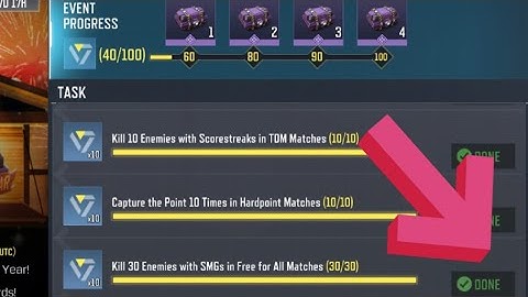 Call Of Duty Mobile Kill 30 Enemies with SMGs in Free for All Matches Task Complete