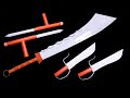 03 Cool Ninja Paper Weapons ||Blade Tonfas/Butterfly swords/Dadao