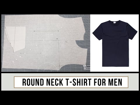 Learn How To Cut A Round Neck Tshirt For Men | Pattern Tutorial | Sew With Me |