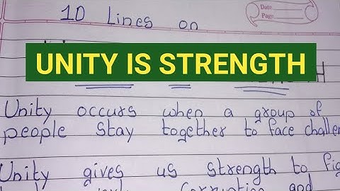 10 Lines on Unity is Strength // Essay on Unity is Strength in english