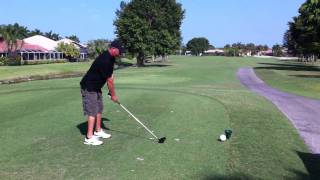Pat teeing off at Boca Greens Country Club