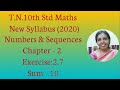 10th std Maths New Syllabus (T.N) 2019 - 2020 Numbers & Sequences Ex:2.7-10