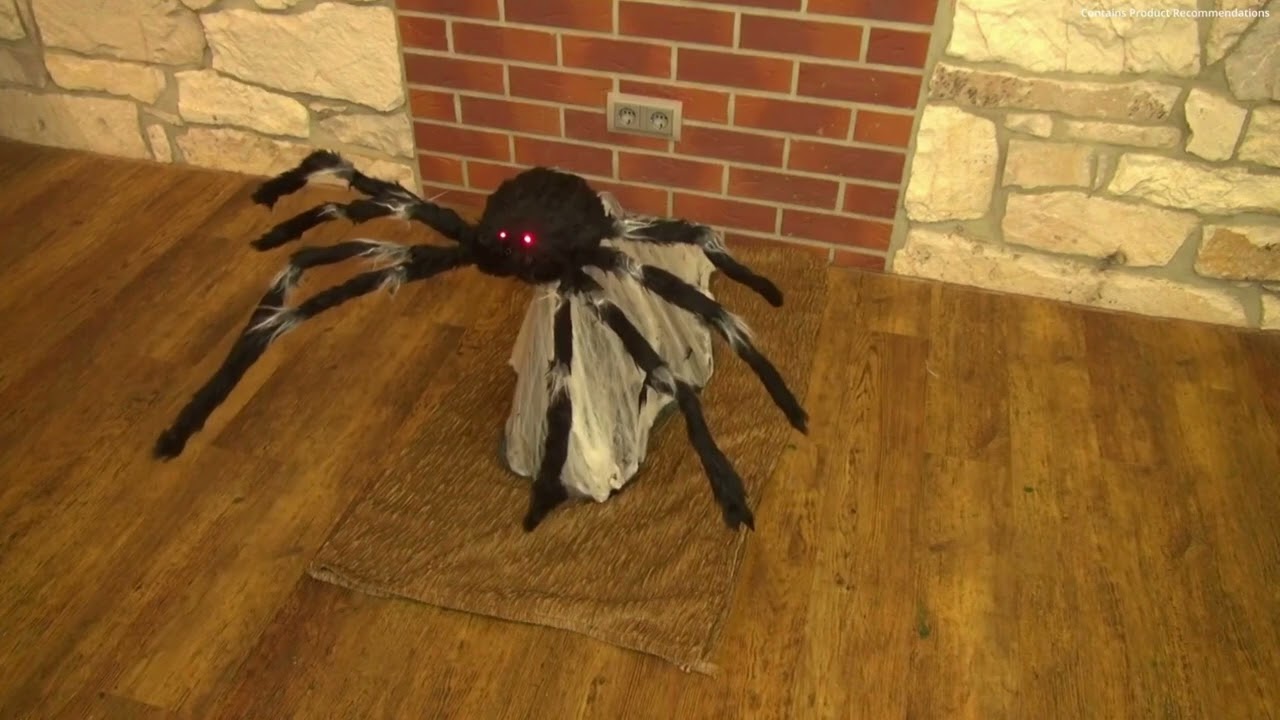 Terrifying Animated Giant Jumping Spider 36 Inch Halloween Prop