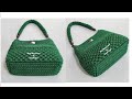 "حقيبة كروشيه أنيقة بلون الزمرد | غرزة الحشو العميقة سر جمالها وفخامتها" crochet bag