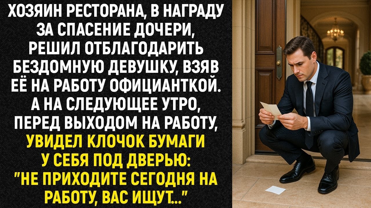 Хозяин ресторана, в награду за спасение дочери , решил отблагодарить бездомную девушку