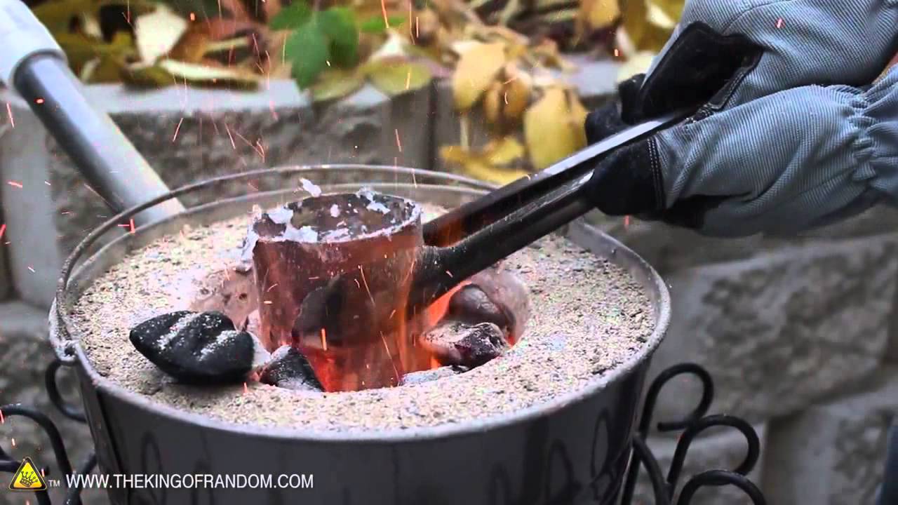 how to melt soda cans mini metal foundry melting cans youtube