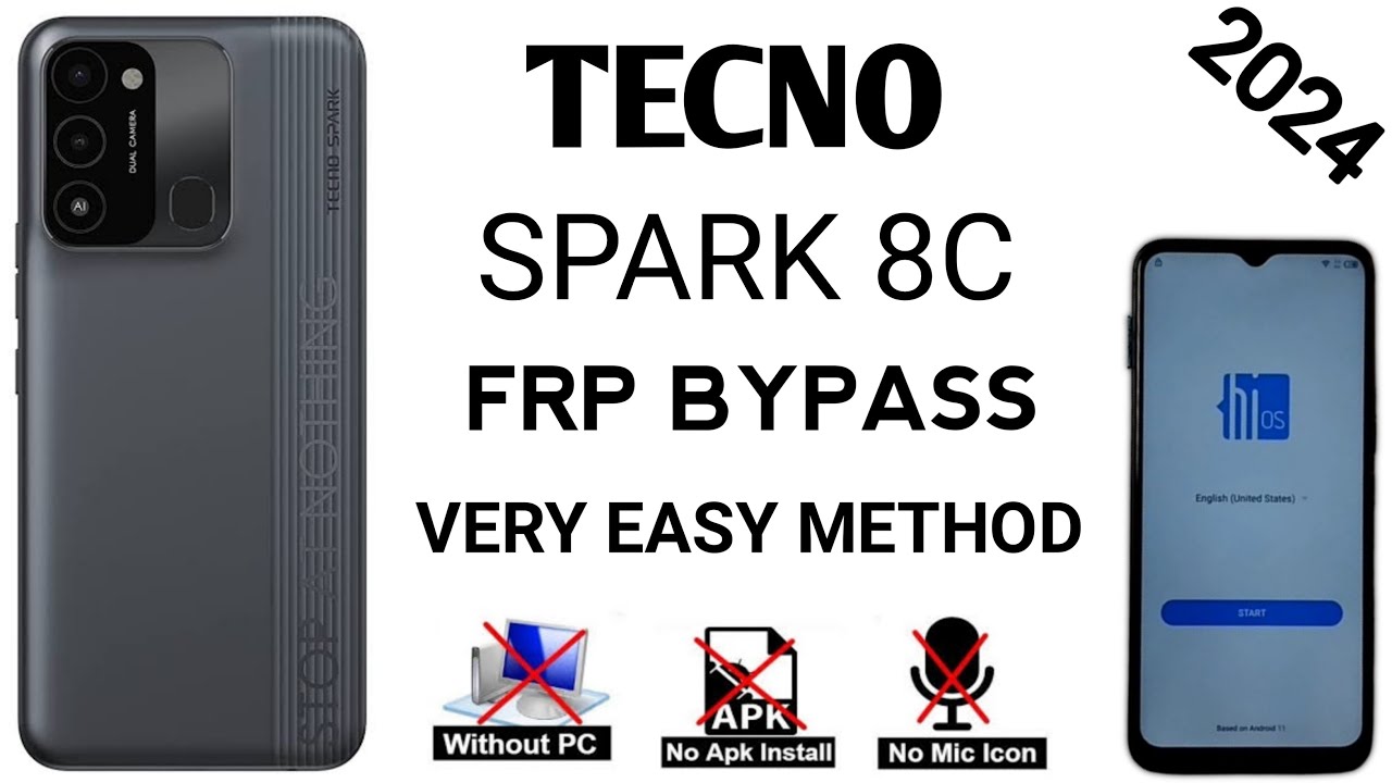 Tecno Spark 8c FRP Bypass Android 11 2024 | Tecno (KG5K) FRP Bypass Without PC | FRP Tecno Spark 8c