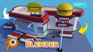 Modeling a Burger house in Blender ( Super easy and Fast ) Part 1