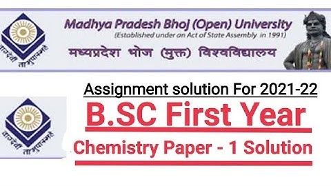 MP Bhoj open university Chemistry paper-1 assignment solution , Bsc First  year Chemistry  solution