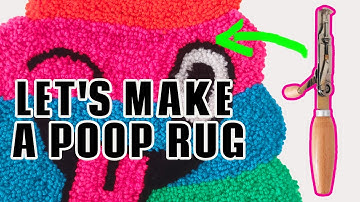 HOW TO MAKE A HAND-TUFTED RAINBOW POOP EMOJI RUG with Danella tufting tool (time-lapse)
