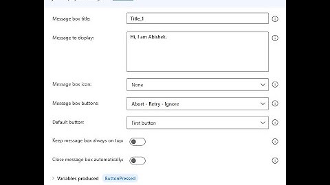 Module 04 : Display Message Box