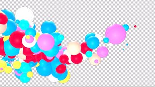 Футаж HD. четыре перехода - разноцветные шары, на черном фоне с масками