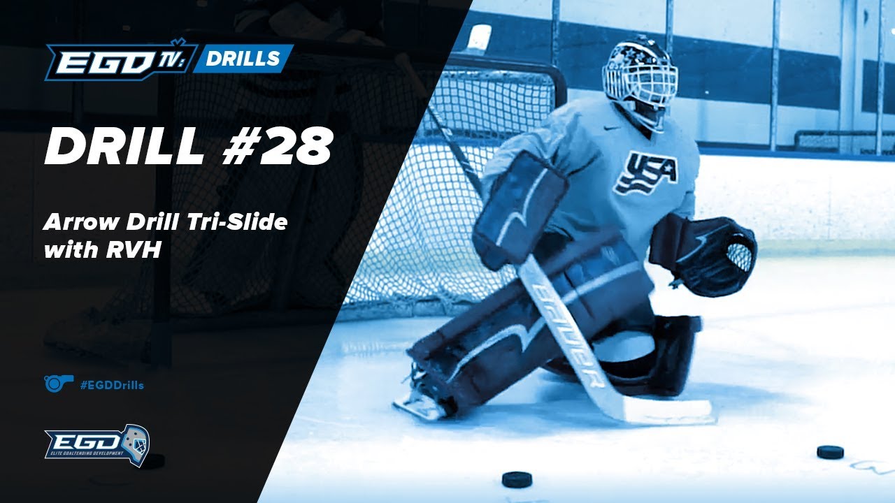 Elite Goaltending Development Drill Video #28 - Arrow Drill Tri Slide w/RVH