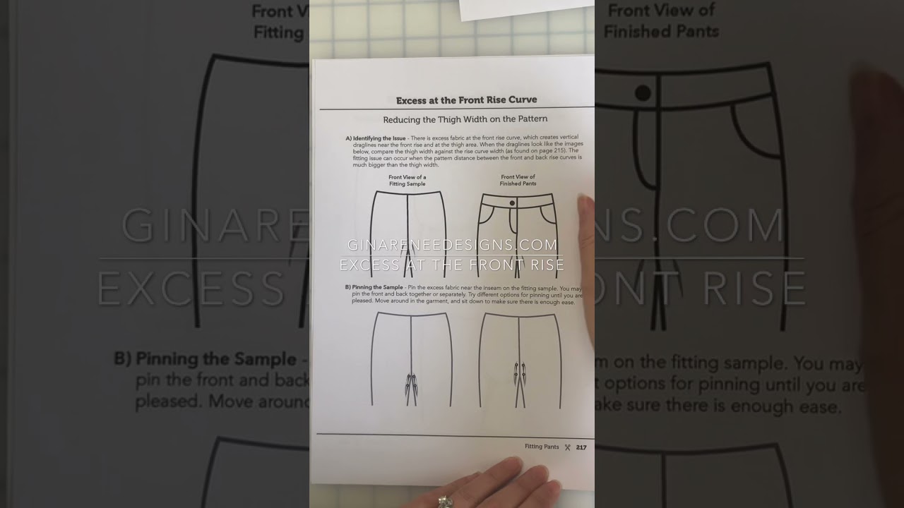 Excess at the Front Rise Curve - Fixing the Thigh Width on a Sewing ...