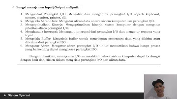 Manajemen Input/Output. Mata pelajaran Sistem Operasi..💻