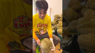 Handsome Thai Men Cutting Durian -Fruits Cutting Skill