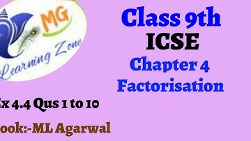 Class 9th ICSE Math Ch 4 Factorisation Ex 4.4 Qus 1 to 10